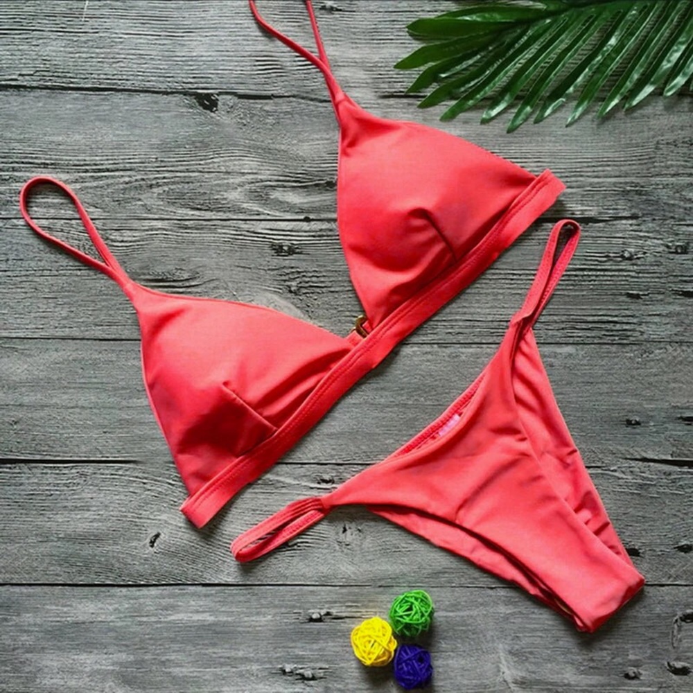 Red Triangle 2 Piece Bikini Set